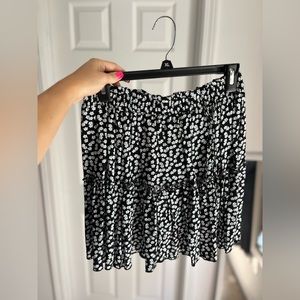 Black floral skirt